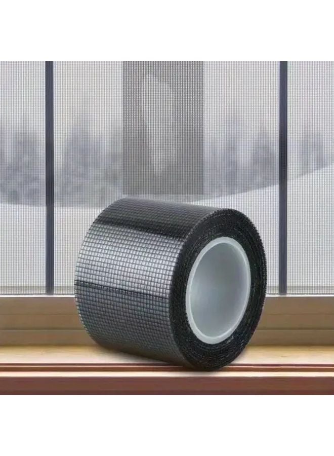 شريط إصلاح نافذة شبكي أسود خلفية لاصقة متين سهل التطبيق شاشة المنزل والمكتب - Image 3