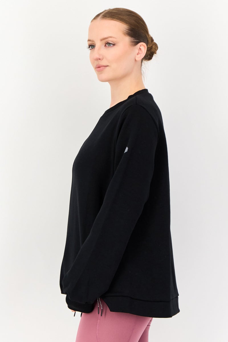 asics Women Sportswear Fit Long Sleeve Outdoor Sweatshirt, Black - Image 2