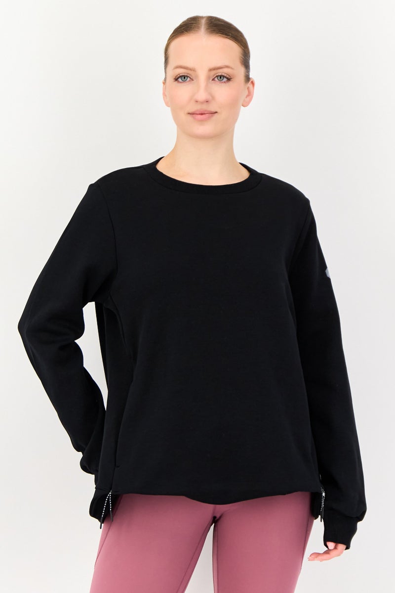 asics Women Sportswear Fit Long Sleeve Outdoor Sweatshirt, Black - Image 1