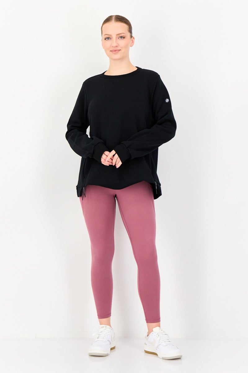 asics Women Sportswear Fit Long Sleeve Outdoor Sweatshirt, Black - Image 4