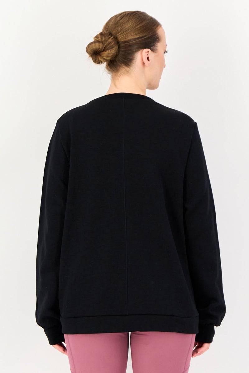 asics Women Sportswear Fit Long Sleeve Outdoor Sweatshirt, Black - Image 3