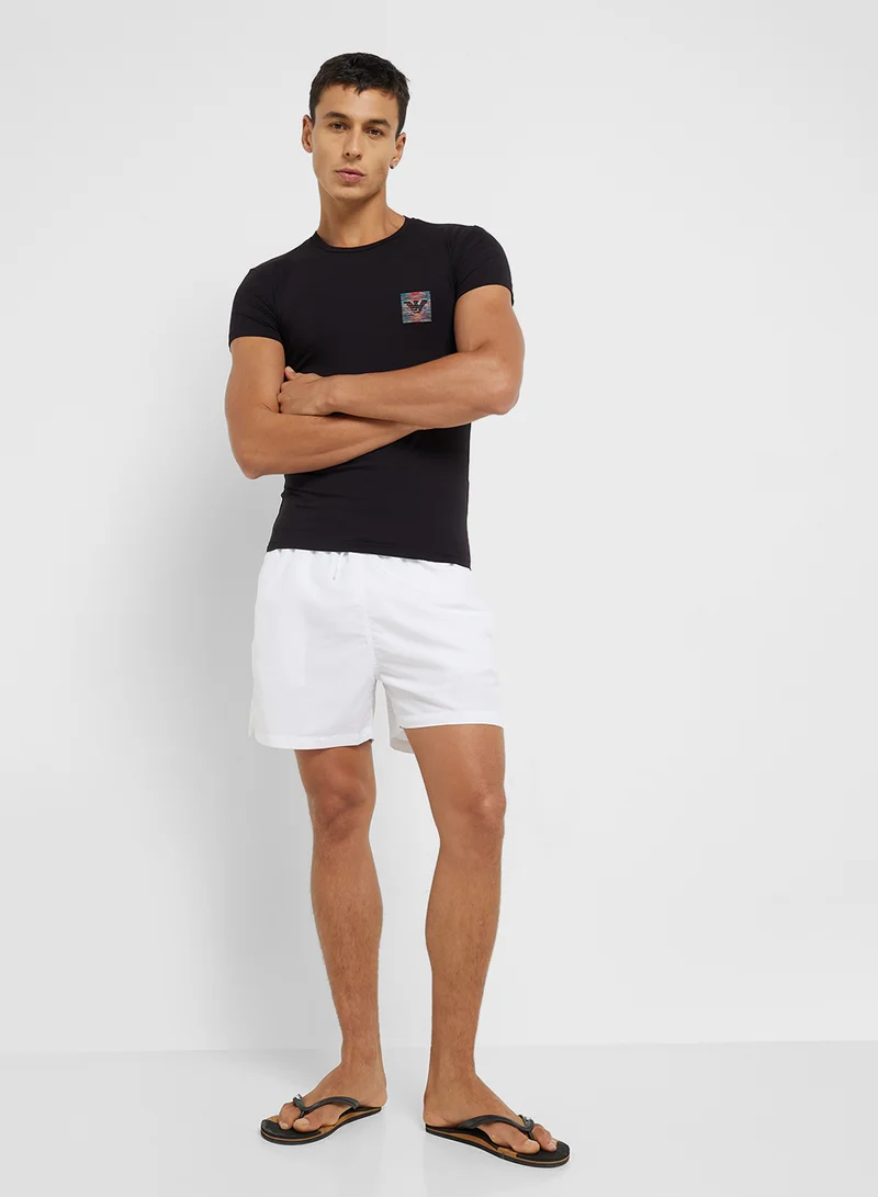 EMPORIO ARMANI Beachwear Logo Crew Neck T-Shirt
