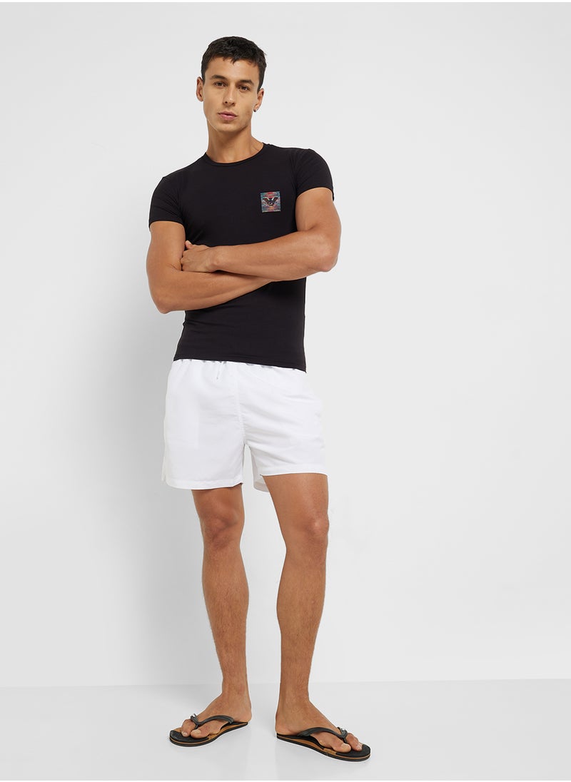 EMPORIO ARMANI Beachwear Logo Crew Neck T-Shirt  - Image 4