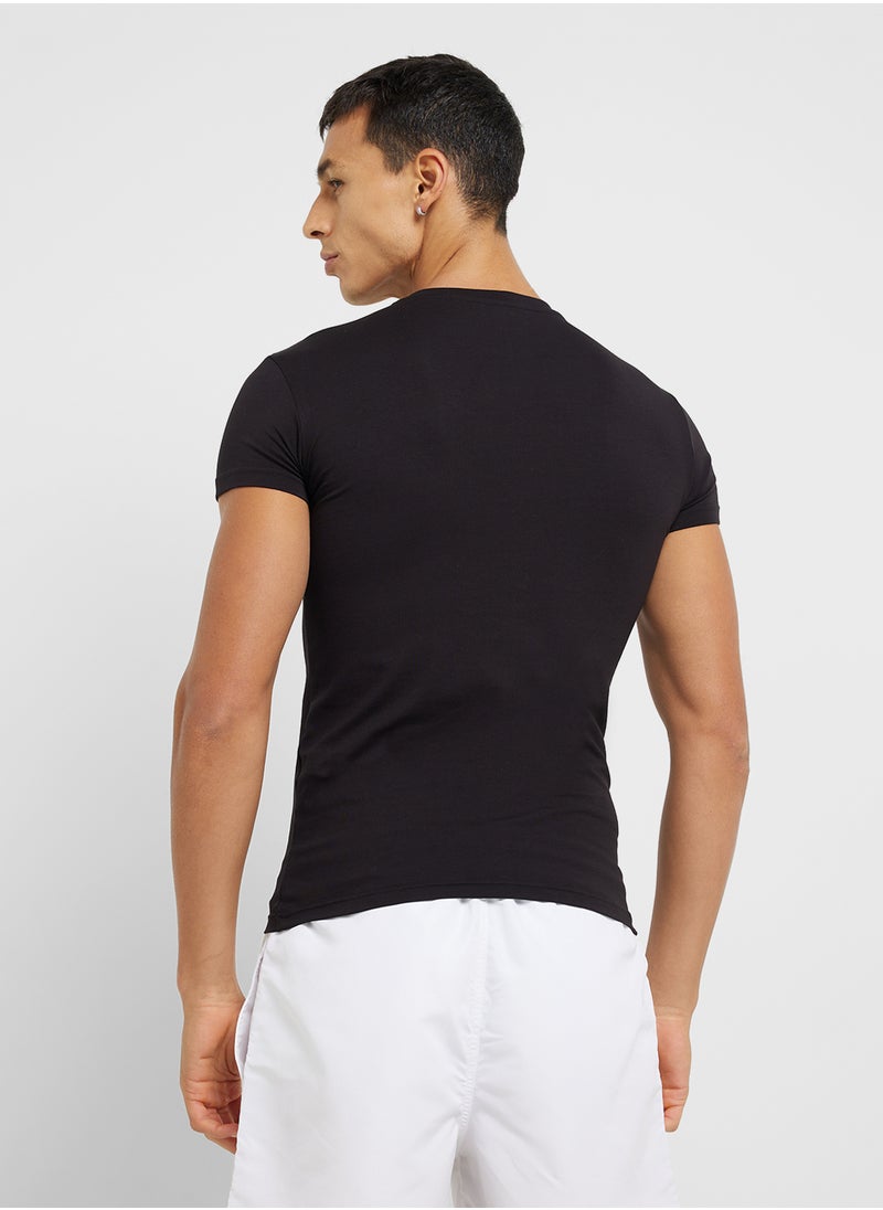EMPORIO ARMANI Beachwear Logo Crew Neck T-Shirt  - Image 2