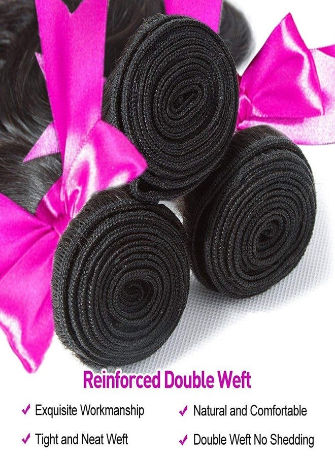 Flady 12A Human Hair Bundles Body Wave 3 Bundles Human Hair 100% Unprocessed Brazilian Virgin Hair Bundles Deals Body Wave Human Hair Extensions for Black Women(10 12 14inch) - Image 3