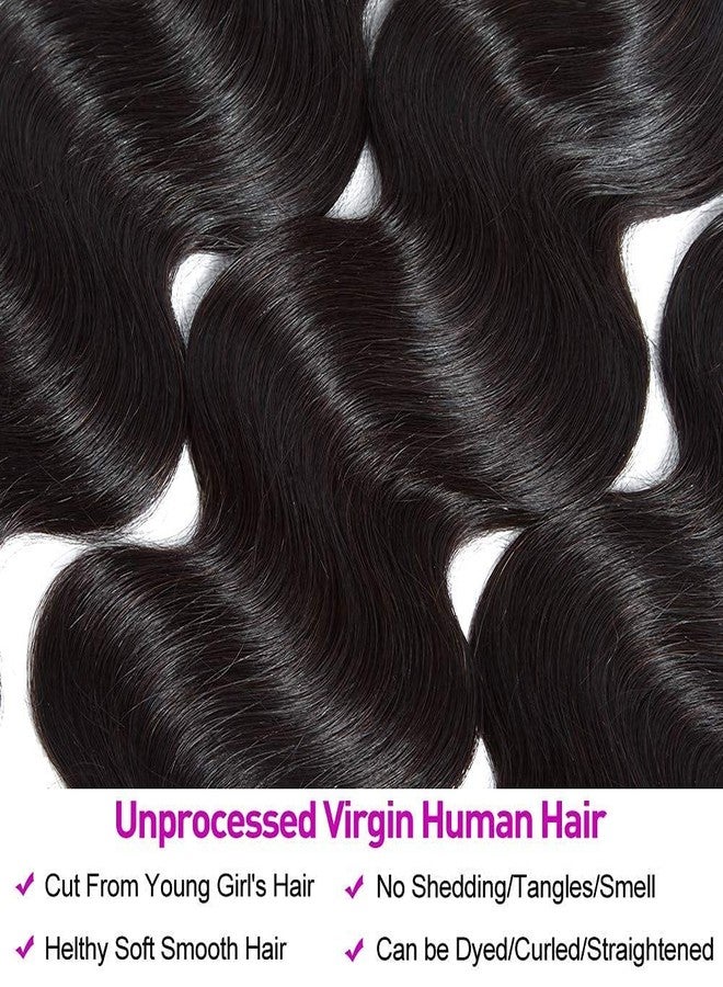 Flady 12A Human Hair Bundles Body Wave 3 Bundles Human Hair 100% Unprocessed Brazilian Virgin Hair Bundles Deals Body Wave Human Hair Extensions for Black Women(10 12 14inch) - Image 4