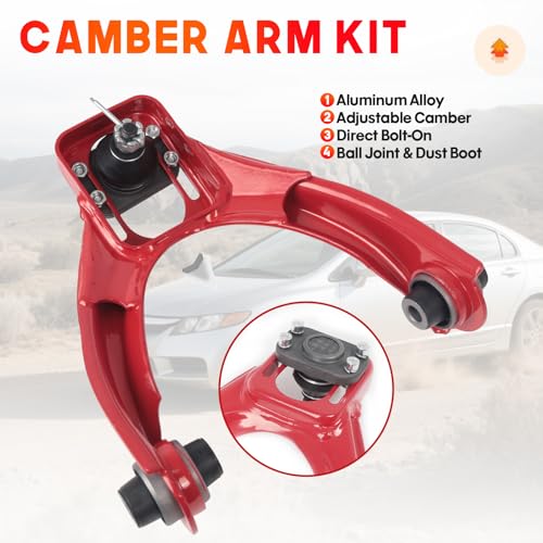 Autoptzxd Control Arm Camber Kit Front Rear for Honda Civic 1996-2000, -3° to +3° Adjustable Camber Arms Kit - Image 4