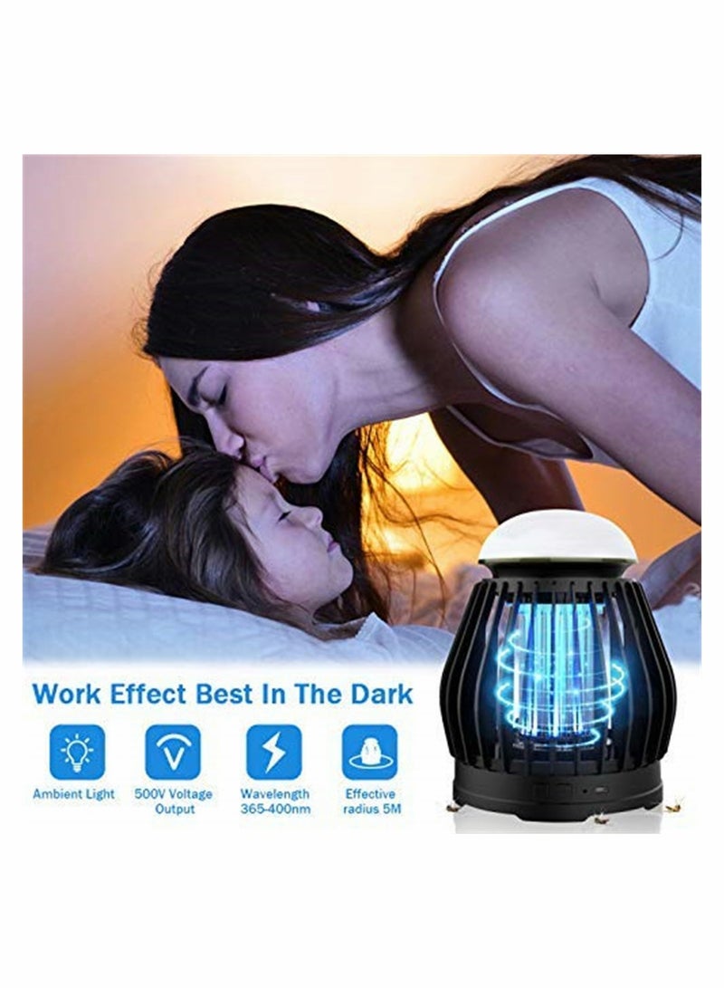 USB Rechargeable Mosquito Killer Lamp, 3 Lighting Modes UV Bug Zapper with 8-Color RGB Light for Indoor & Outdoor Use - Image 2