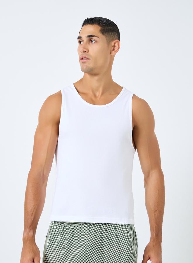 Styli Pack of 2 - Ribbed Cotton Vest with Round Neck - Image 3