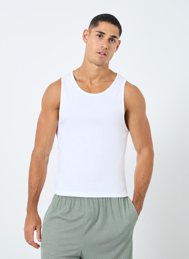 Styli Pack of 2 - Ribbed Cotton Vest with Round Neck - Image 4