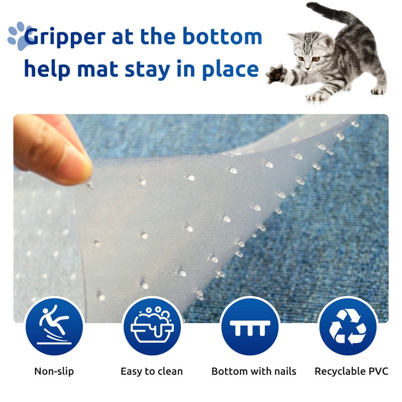 Oroonoko Carpet Protector for Pets Cat Carpet Protector Repellent Barrier for Doorway Corner Anti Scratch Under Door Cat Scratch Protector Mat, Easy to Cut Plastic Stopper (Clear, 3.6FT-1pack) - Image 4
