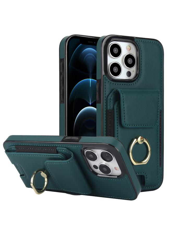 Zaboon Case For iPhone 12 Pro Elastic Card Bag Ring Holder Phone Case - Image 1