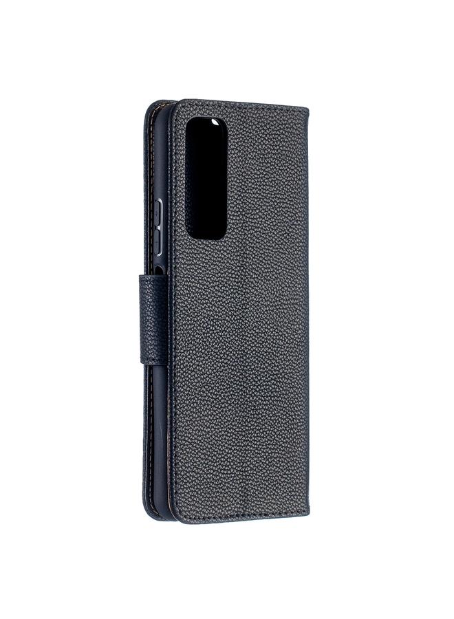 اس-توب جراب لهاتف Huawei P smart 2021 / Y7a، جراب جلد PU أفقي قابل للطي بلون نقي وملمس الليتشي مع حامل وفتحات للبطاقات ومحفظة وحبل تعليق - Image 3