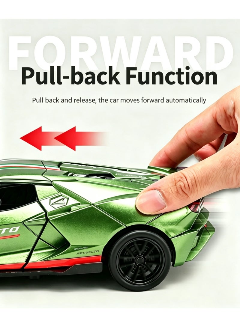 LAMBORGHINI High-Detail Alloy Car Model with Realistic Lighting & Sound Effects, 1:32 Scale Die-Cast Vehicle, Collectible Display Model for Adults & Kids - Image 3