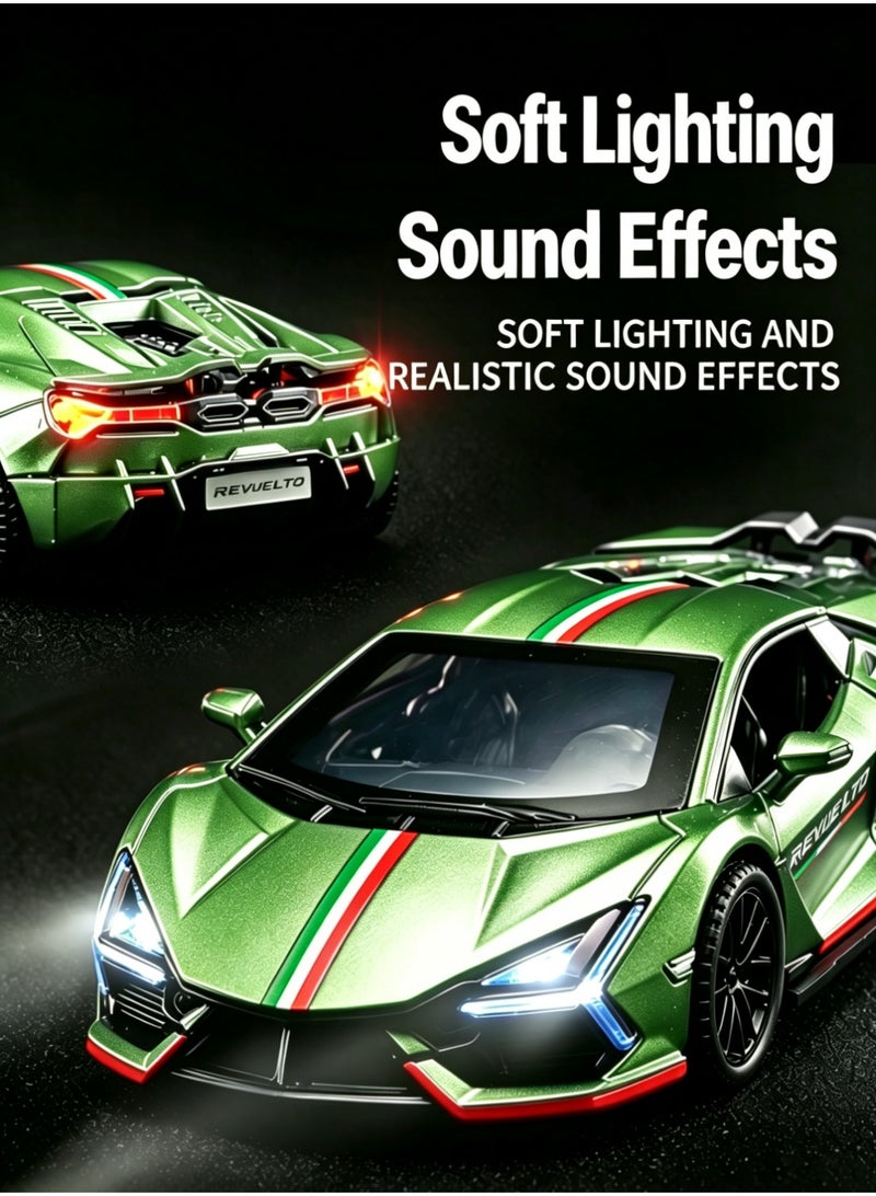 LAMBORGHINI High-Detail Alloy Car Model with Realistic Lighting & Sound Effects, 1:32 Scale Die-Cast Vehicle, Collectible Display Model for Adults & Kids - Image 4