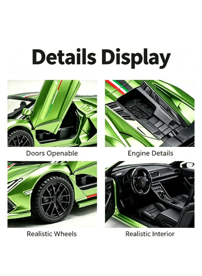 LAMBORGHINI High-Detail Alloy Car Model with Realistic Lighting & Sound Effects, 1:32 Scale Die-Cast Vehicle, Collectible Display Model for Adults & Kids - Image 5