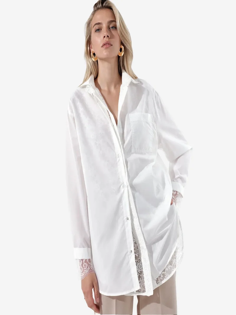 Jennyfer White Women's Oversized Long T-Shirt for Women | Best Price UAE