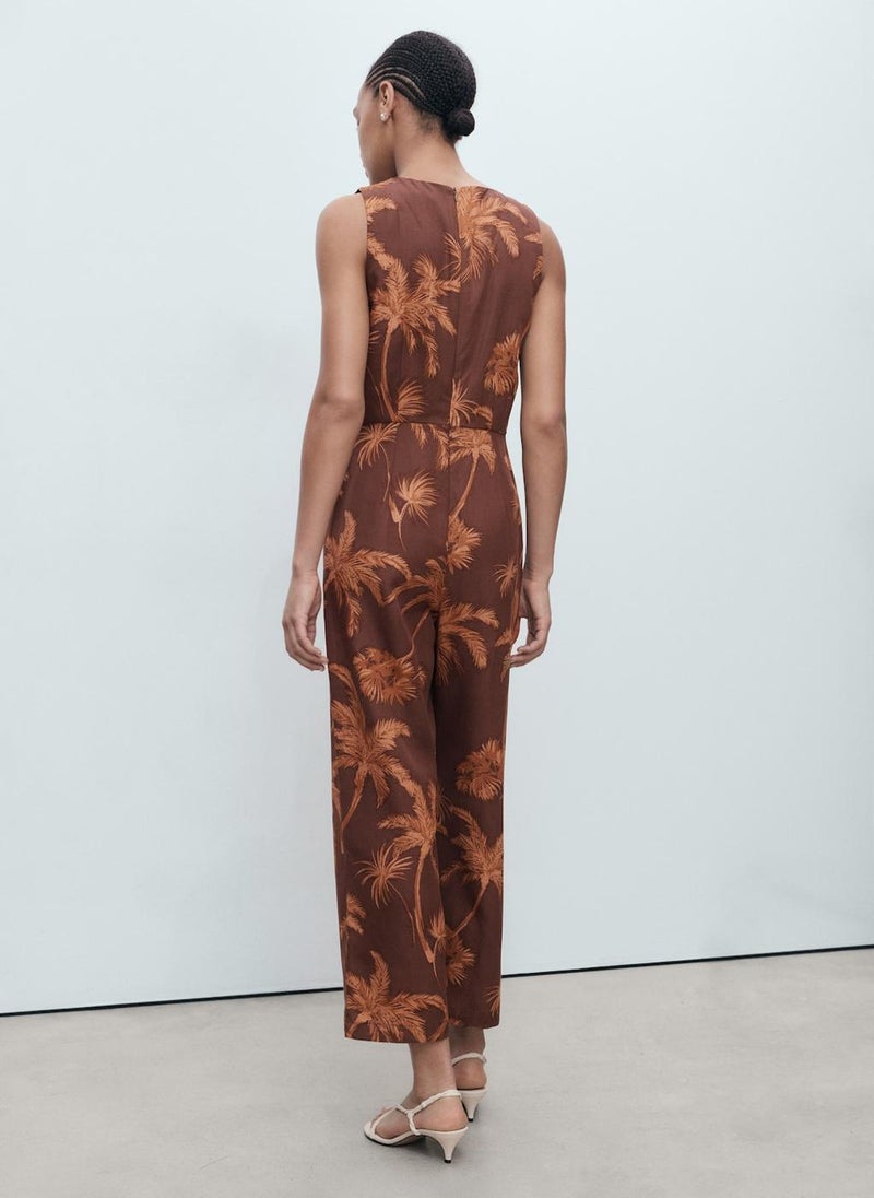 MANGO Lyocell Jumpsuit With Cut-Out And Knot Detail  - Image 2