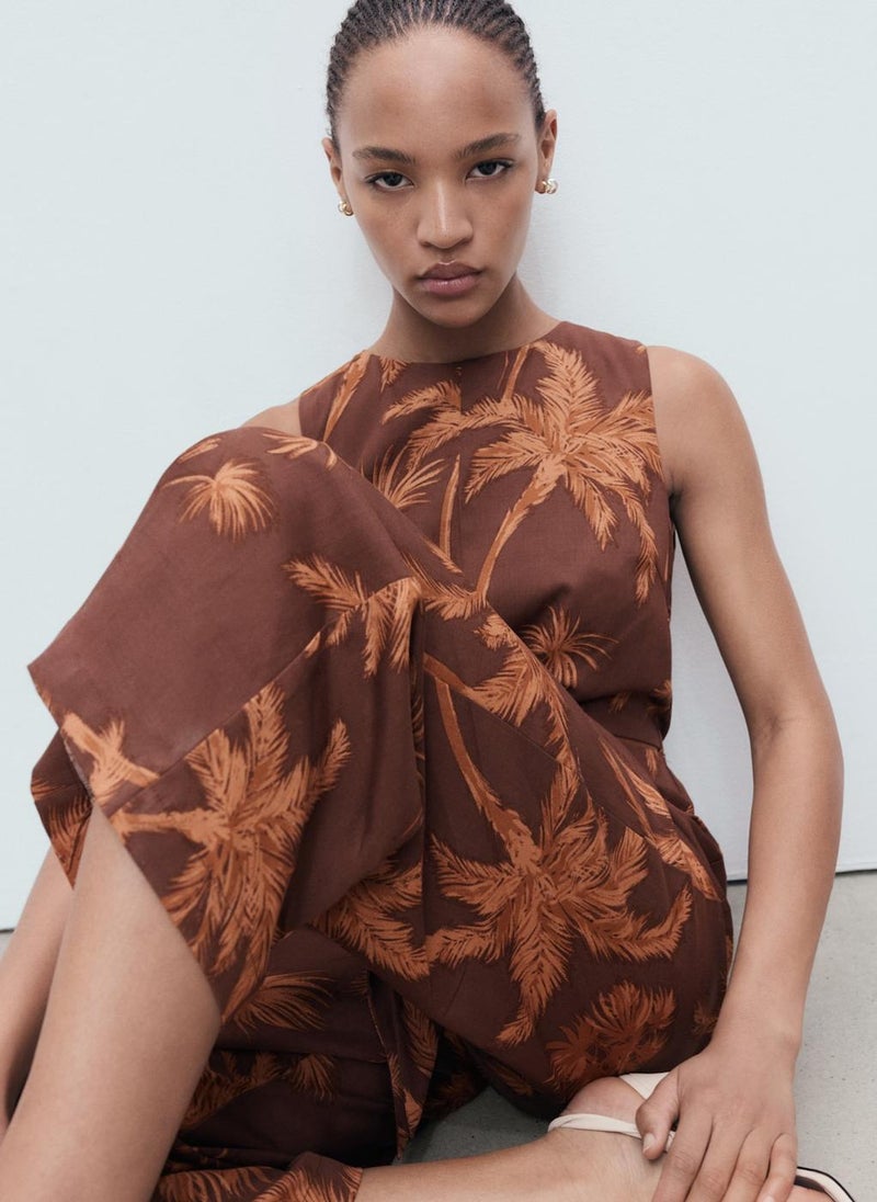MANGO Lyocell Jumpsuit With Cut-Out And Knot Detail  - Image 3