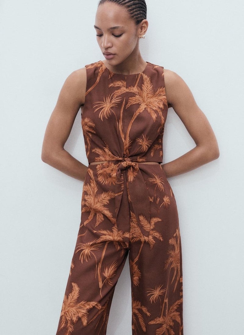 MANGO Lyocell Jumpsuit With Cut-Out And Knot Detail  - Image 5