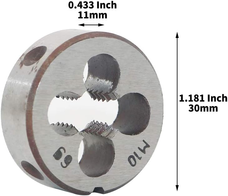 LingGan HSS 10mm X 1.5 Metric Right Hand Round Die, Machine Thread Die M10 X 1.5mm Pitch for Mold Machining, Alloy Steel, It Can Process Steel, Cast Iron, Copper And Aluminum. - Image 3