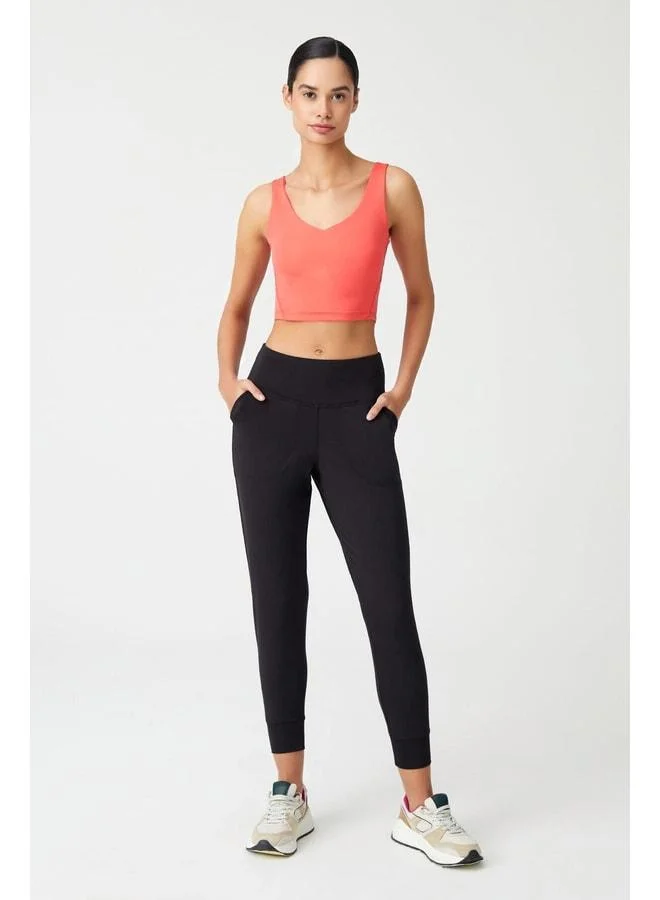 Los Ojos Women's Black High-Waist Jogger Sweatpants Joggers.