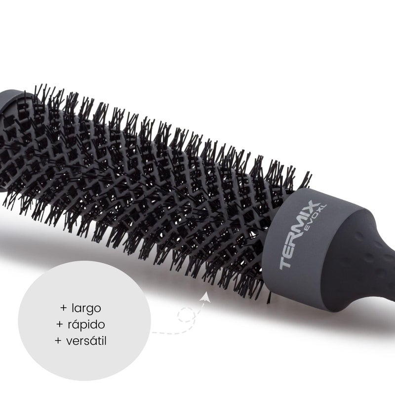 Termix Evolution XL Round Thermal Hairbrush with 3 cm Longer Ceramic Tube for Long Hair Reduces drying time thanks to its ionised fibres and non-stick tube Pack of 5 Brushes - Image 2