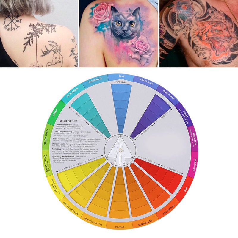 Tattoo Color Wheel Pigment Color Wheel Mixing Guide Tattoo Accessory (23cm Diameter) - Image 5