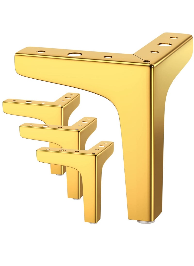 Generic Furniture Legs, 17cm Heavy Duty Furniture Metal Table Legs with Screws & Protector Feet for Cabinet, Wardrobe, TV Cabinets, Drawers, Nightstand (4 Pcs,)  - Image 1