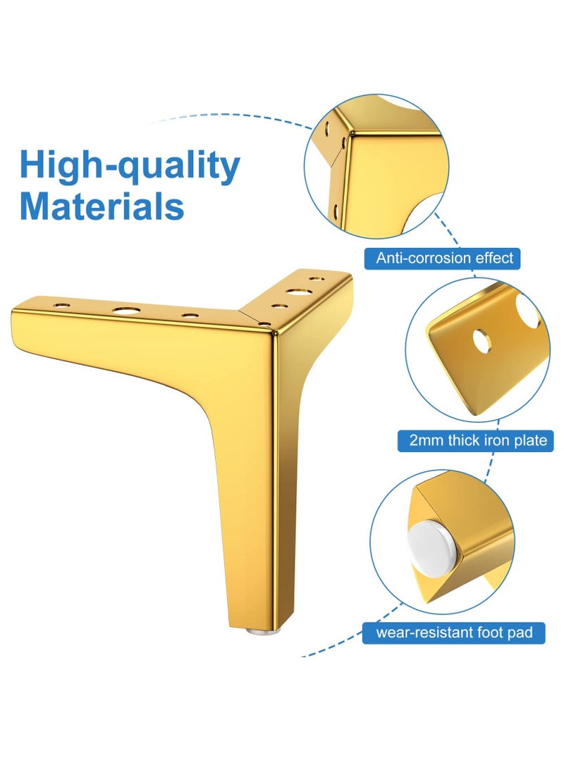 Generic Furniture Legs, 17cm Heavy Duty Furniture Metal Table Legs with Screws & Protector Feet for Cabinet, Wardrobe, TV Cabinets, Drawers, Nightstand (4 Pcs,)  - Image 4