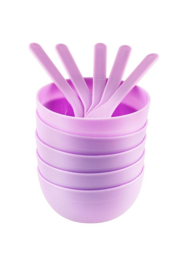 تيج لتقوم بها بنفسك أدوات صنع الوحل 5 قطعة Pp الأرجواني البلاستيك الغراء خلط الأطباق مع 5 قطعة ملاعق خلط الغراء لفنون صنع الحرف مضحك - Image 1