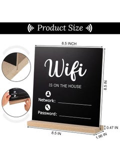 Wooden Wifi Sign Chalkboard Style Wifi Password Sign Board Freestanding Sign Centerpiece Decoration Wooden Framed Sign Hanging Board For Home Or Business 8.46 X 8.46 Inches (Wifi Theme) - pzsku/Z2B447BF74E8F2D93538FZ/45/_/1693829619/2f311d8c-acf7-42fe-a593-cfff3f4044de