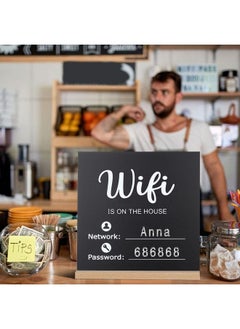 Wooden Wifi Sign Chalkboard Style Wifi Password Sign Board Freestanding Sign Centerpiece Decoration Wooden Framed Sign Hanging Board For Home Or Business 8.46 X 8.46 Inches (Wifi Theme) - pzsku/Z2B447BF74E8F2D93538FZ/45/_/1693829622/e27018e5-4743-4067-aeca-c17145fa5f43