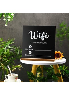 Wooden Wifi Sign Chalkboard Style Wifi Password Sign Board Freestanding Sign Centerpiece Decoration Wooden Framed Sign Hanging Board For Home Or Business 8.46 X 8.46 Inches (Wifi Theme) - pzsku/Z2B447BF74E8F2D93538FZ/45/_/1693829628/27dcffce-edd5-458f-bc5a-4b99c6b6994b