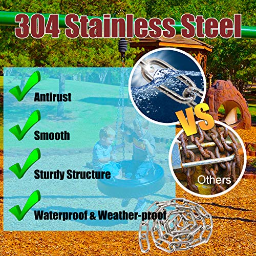 Metown Stainless Steel 304 Chain,Metown Stainless Steel Coil Chain 5m Length 2mm(5/64 inch) Thickness,Perfect for Anchor Chain, Pet Dog Chain, Camping, Clothes Hanging(2mm, 5) - Image 3