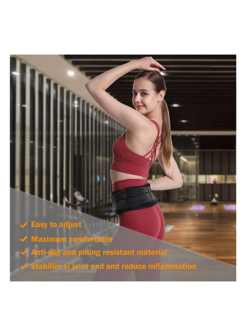 SYOSI Sacroiliac SI Joint Hip Belt for Women and Men, Lower Back Support Brace Hip Braces for Hip Pain Alleviate Sciatic Anti-Slip Sacroiliac Belt Pilling-Resistant Pelvic Belt - Image 3