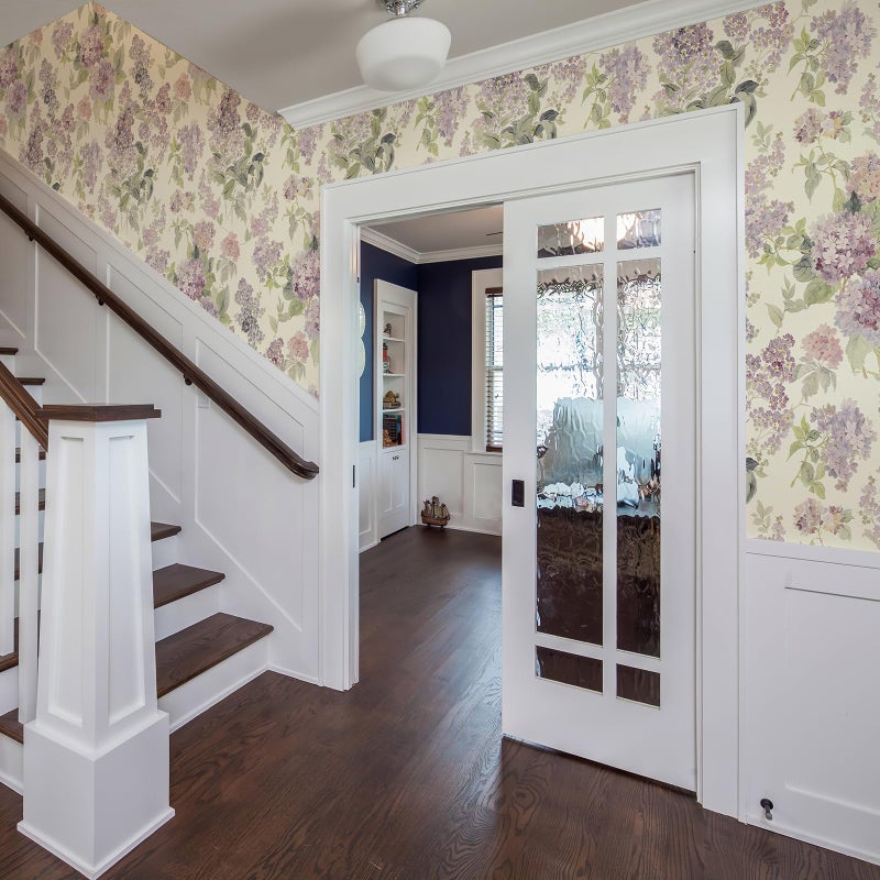 JiffDiff Floral Wallpaper Peel and Stick Modern, Purple Lilac Flower Wall Paper, Vintage Self Adhesive Wallpapers for Bedroom or Furniture Decor, Removable Renter Friendly Contact Paper 120" X17.3" - Image 4