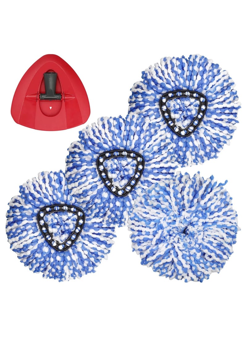 4 Pack Mop Replace Heads for O Cedar Rinse Clean 2 Tank System, Spin Mop Replacement Head, Fluffy Microfiber O-Cedar Mop Refill Replace Head, Machine Washable, All Hard-surfaced Floors Cleaning - Image 1