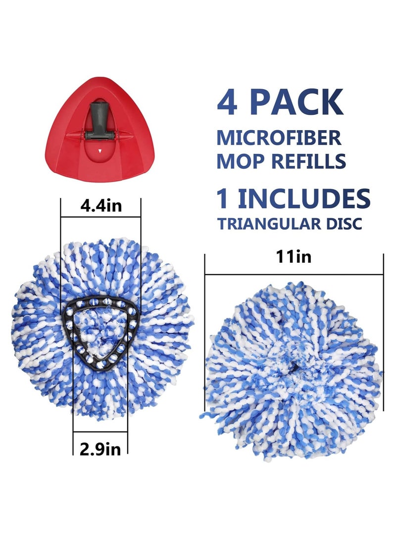 4 Pack Mop Replace Heads for O Cedar Rinse Clean 2 Tank System, Spin Mop Replacement Head, Fluffy Microfiber O-Cedar Mop Refill Replace Head, Machine Washable, All Hard-surfaced Floors Cleaning - Image 2