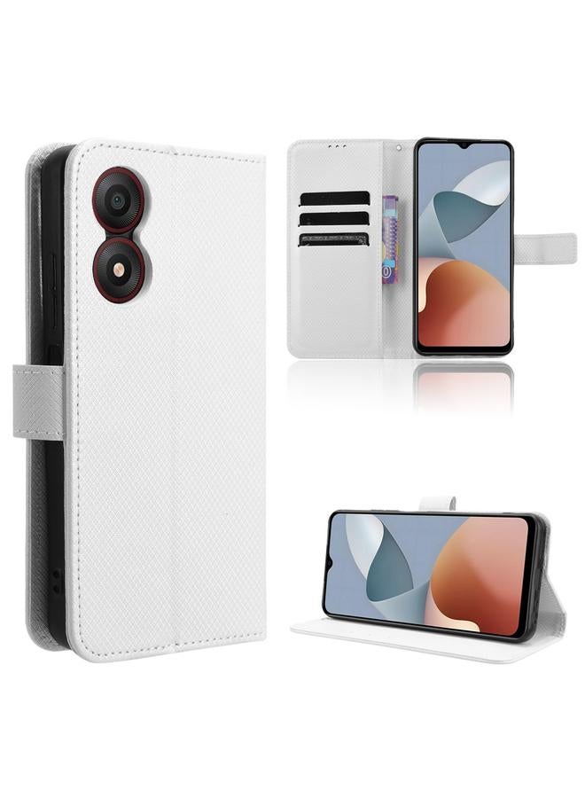 The Bros Case For ZTE Blade A34 Diamond Texture Leather Phone Case