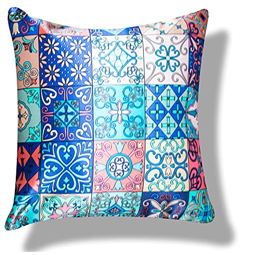 Vendola Merhaba Microfiber Satin 250TC Cushion Pillow Covers, Multicolor, Set of 5(Merhabaaa,16x16 Inches) - Image 5