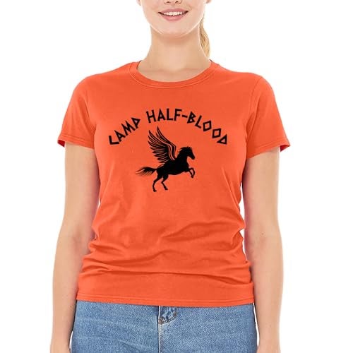 shop4ever Camp Half Blood Demigods Women's T-Shirt Large Orange - Image 2
