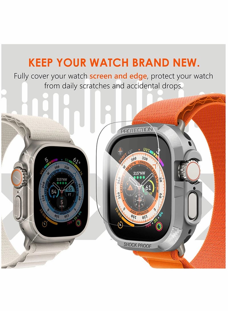 SYOSI Screen Protector compatible with Apple Watch Ultra 49mm, and 3pack Overall Shockproof TPU Case - Image 3