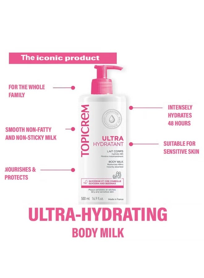 Topicrem Ultra-Moisturizing Body Milk 500ml - Image 4