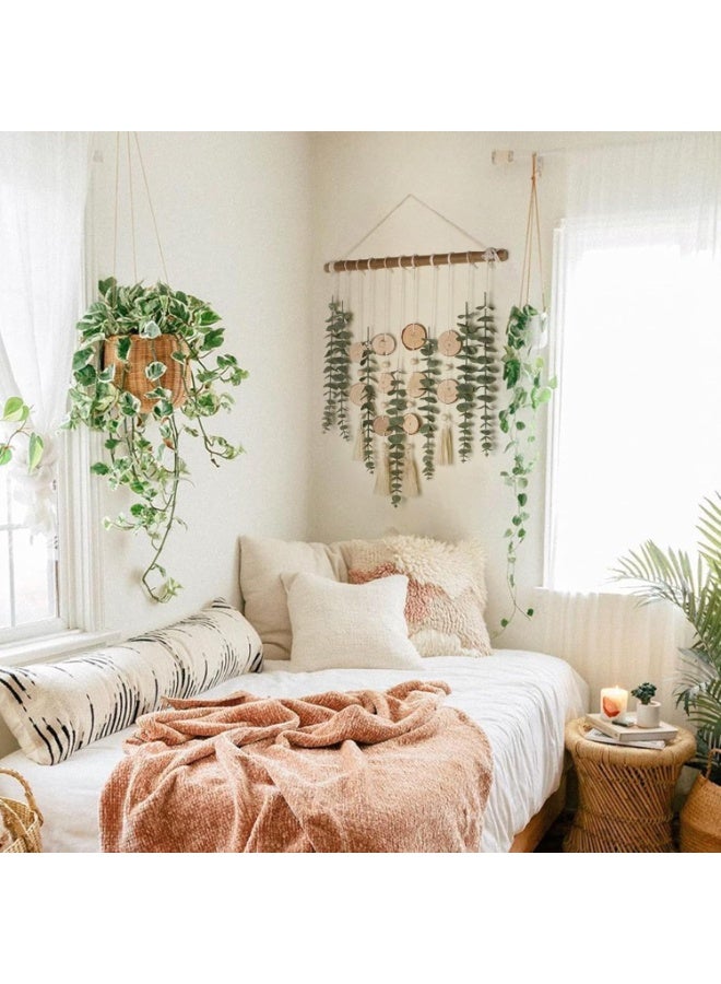 Soofam Artificial Eucalyptus Wall Decor with Fake Greenery Leaves on 16.5 Inch Wooden Stick, Boho Rustic Farmhouse Wall Hanging Plants, Ideal for Bedroom, Kitchen, Dining Room, Bathroom Decoration - Image 2