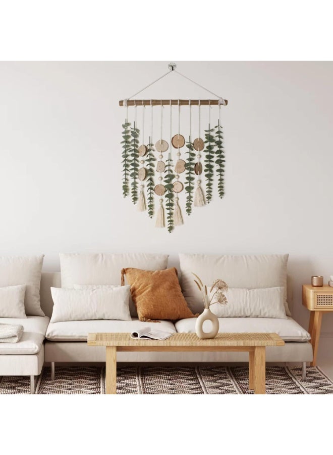 Soofam Artificial Eucalyptus Wall Decor with Fake Greenery Leaves on 16.5 Inch Wooden Stick, Boho Rustic Farmhouse Wall Hanging Plants, Ideal for Bedroom, Kitchen, Dining Room, Bathroom Decoration - Image 4