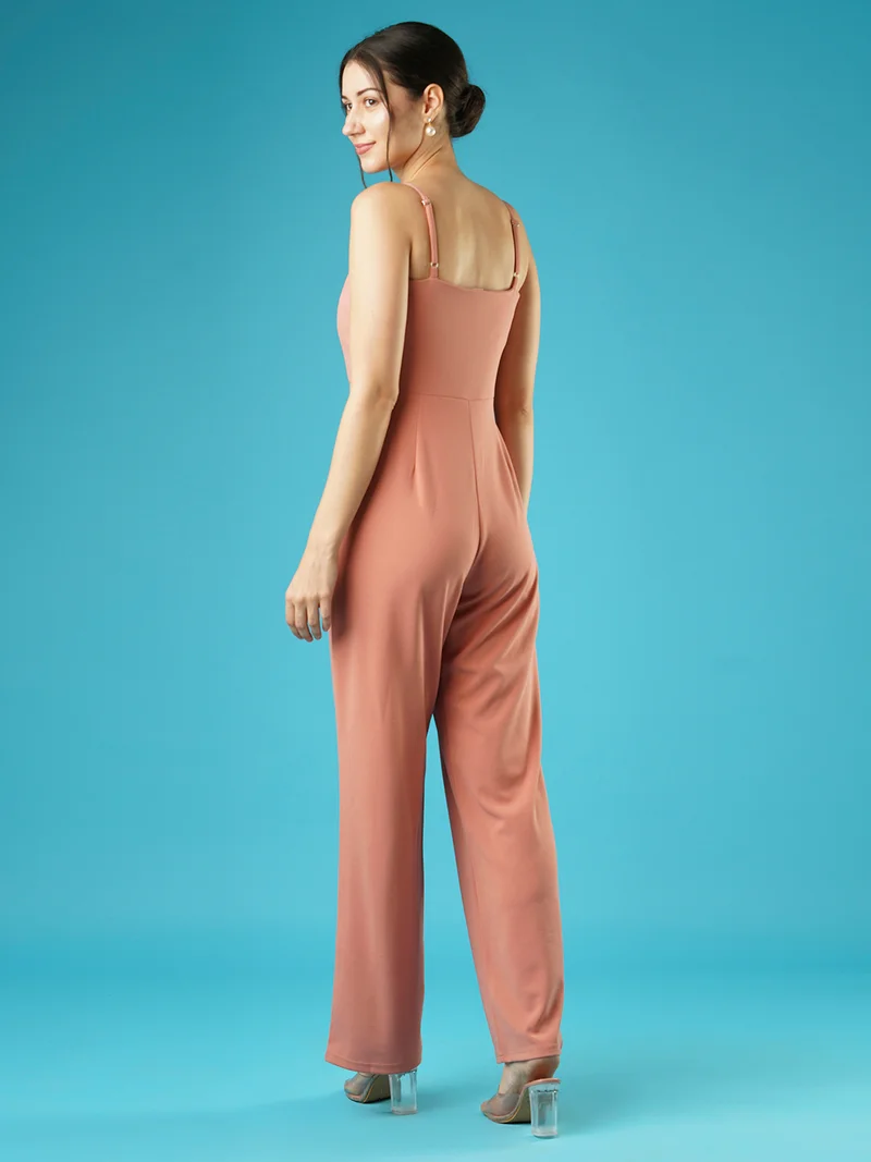 globus Women Pink Shoulder Straps Basic Jumpsuit