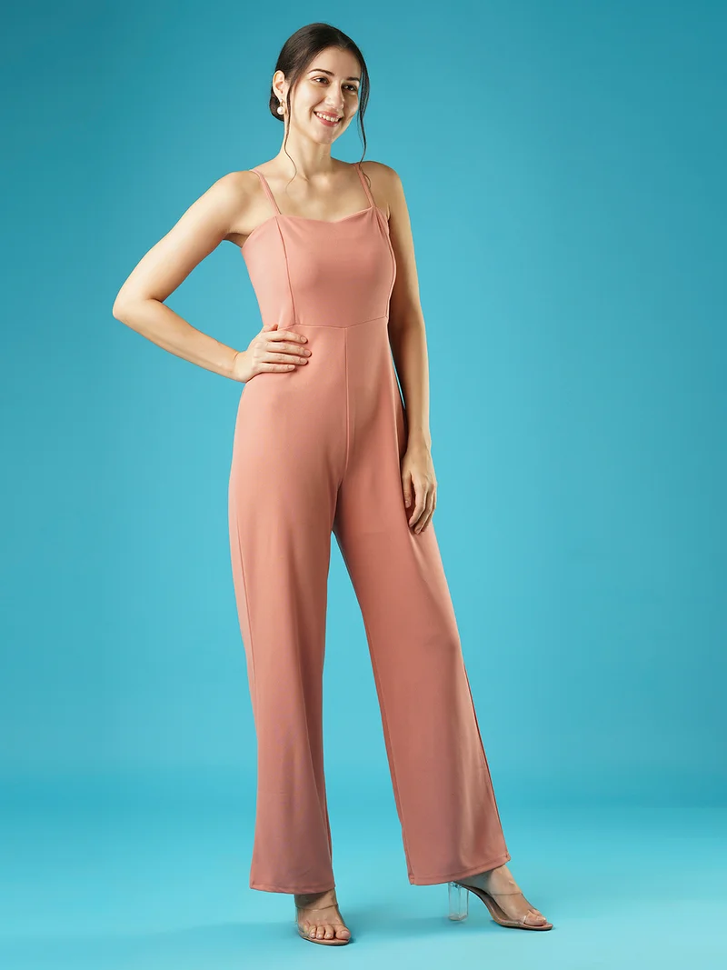 globus Women Pink Shoulder Straps Basic Jumpsuit