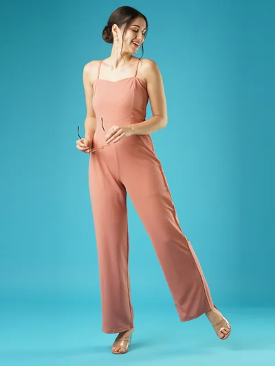 globus Women Pink Shoulder Straps Basic Jumpsuit