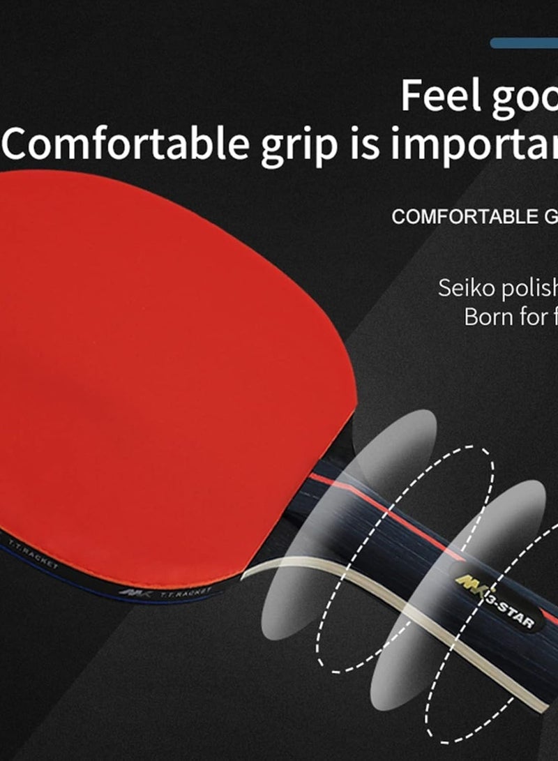 كوينج مجموعة مضارب تنس الطاولة، مجموعة تنس طاولة محمولة عالية الأداء من 3 نجوم مع شبكة تنس طاولة قابلة للسحب، 4 مضارب تنس طاولة احترافية، 6 كرات، حقيبة تخزين، للعب في البطولات - Image 3